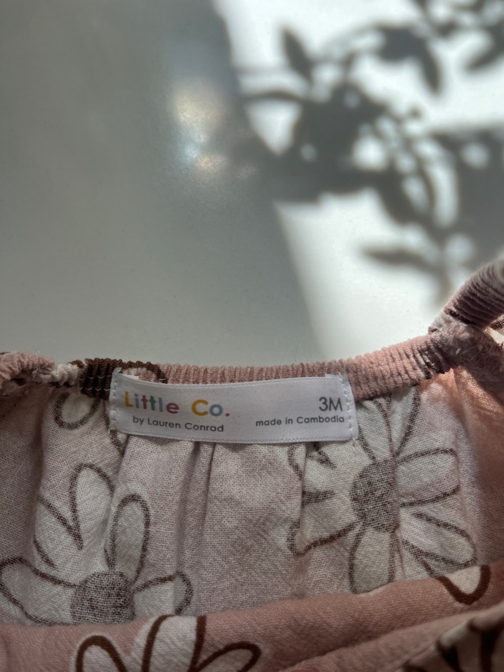 LC Lauren Conrad Pink Floral Baby Top with Ruffle Neck - Picture 2 of 3